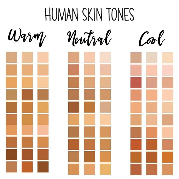 human skin tone color palette