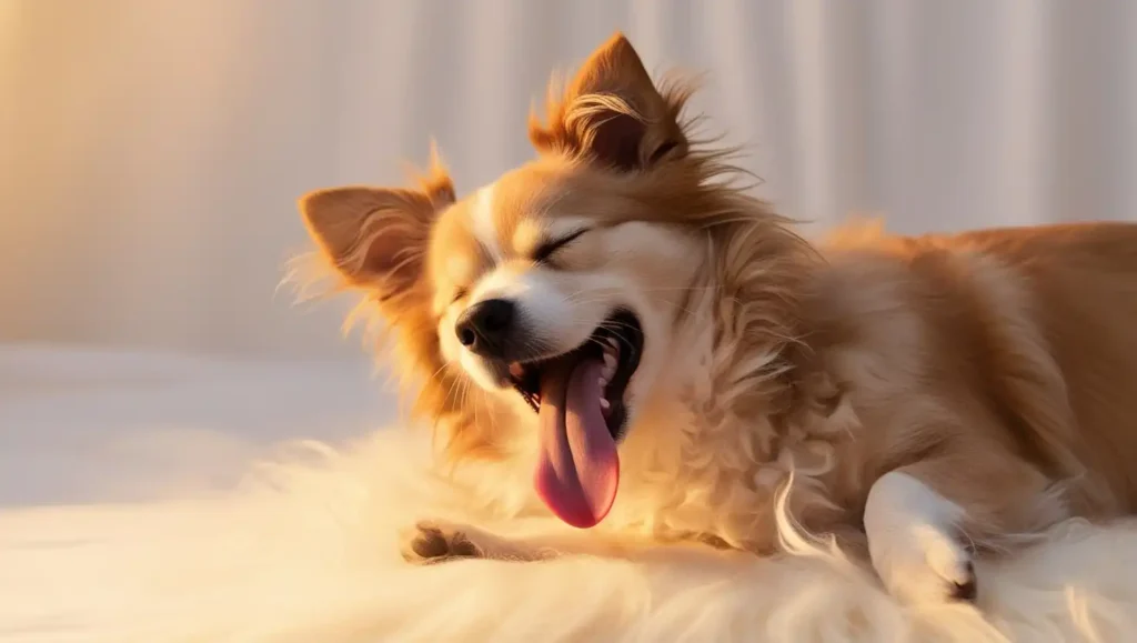 A sleeping dog barking