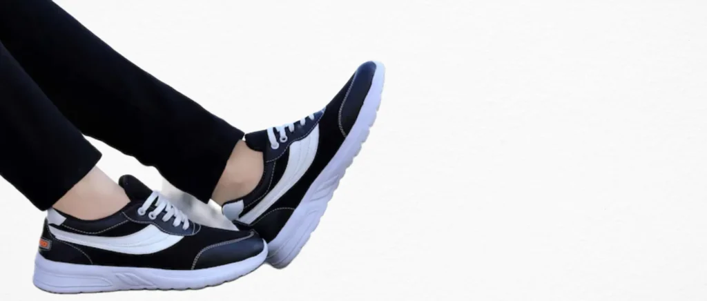 black sneakers