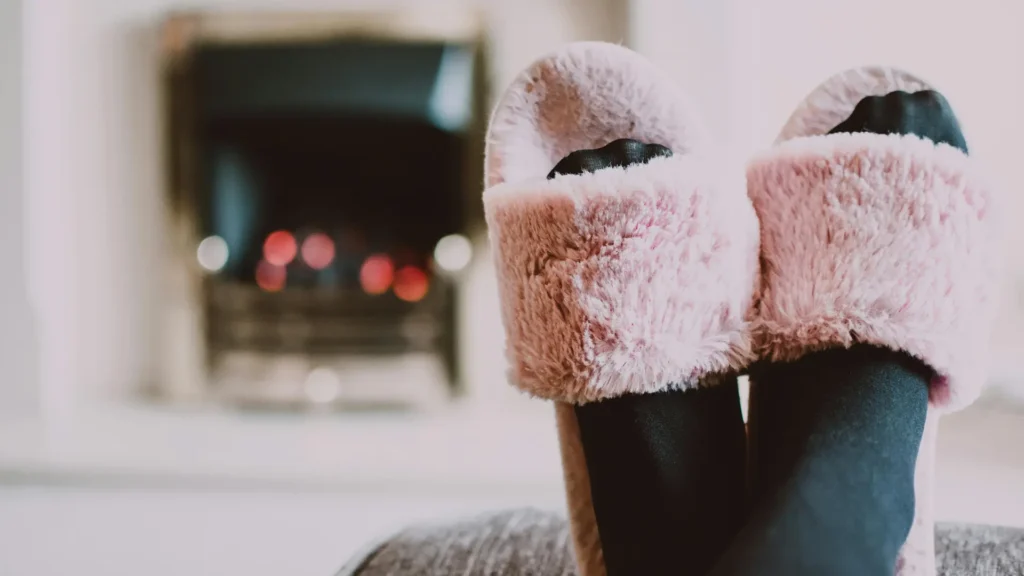 Faux Fur-Lined Slippers