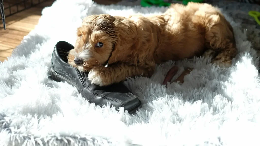 dog chewing shoes