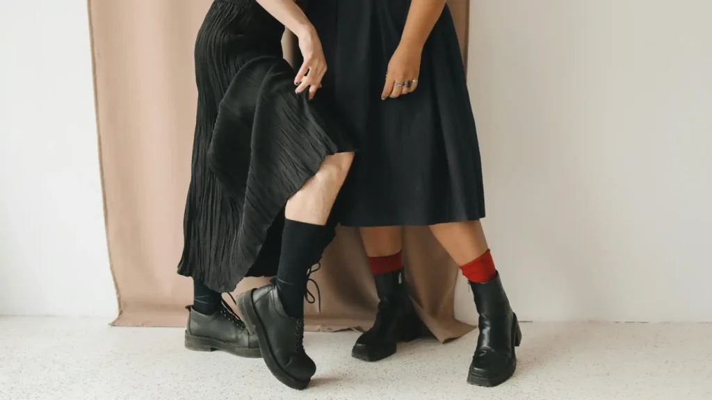 ankle boots with midi dress