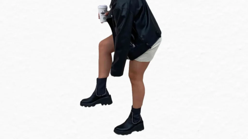 Chunky Boots for a Feminine Look