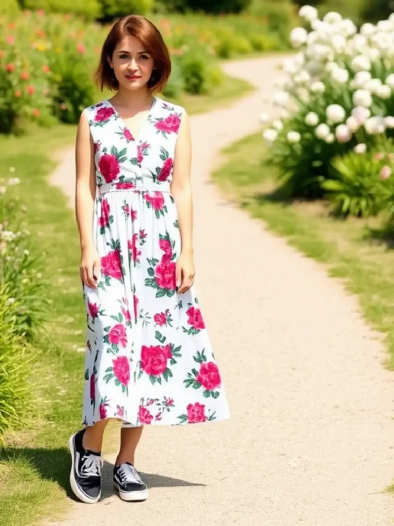 Sneakers with a Maxi Dress