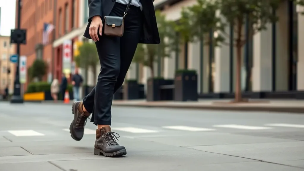 a woman wearing Hiking Boots for Urban Outfits
