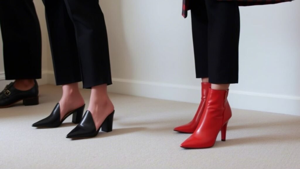 statement shoes with minimalist outfit