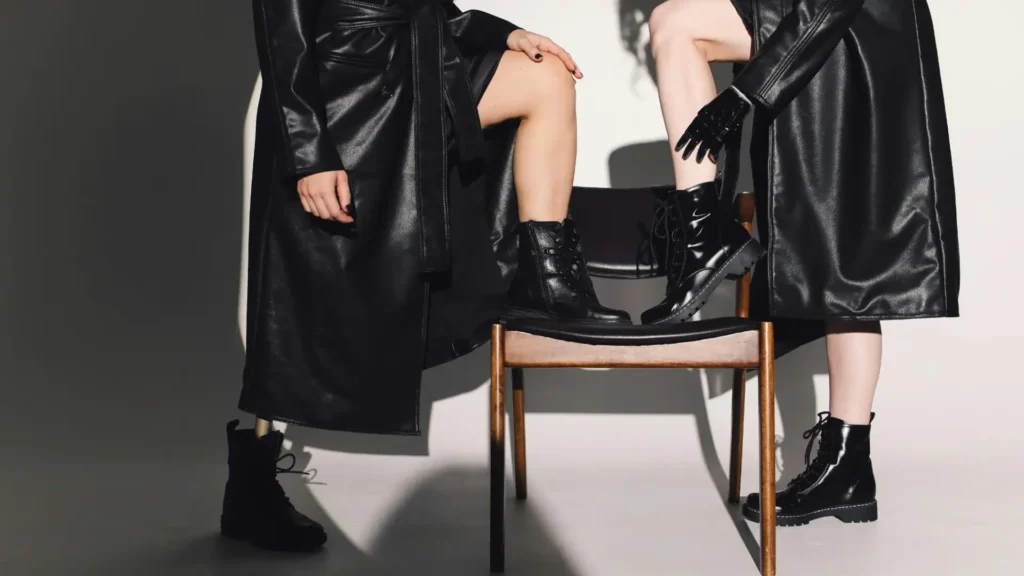styling leather jacket with shoes