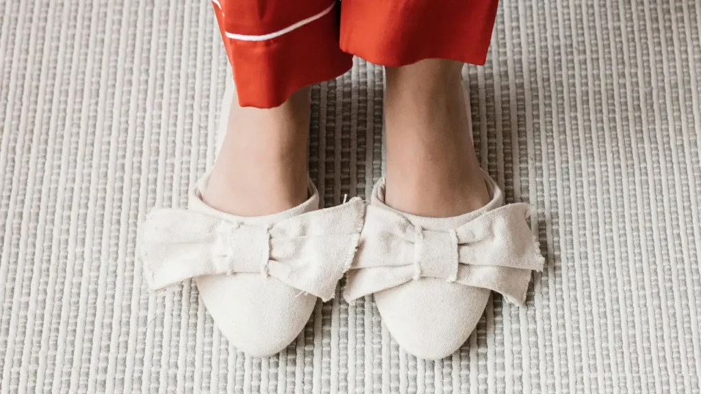 wearing slippers at home
