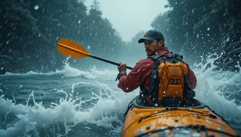 kayaking in extreme weather