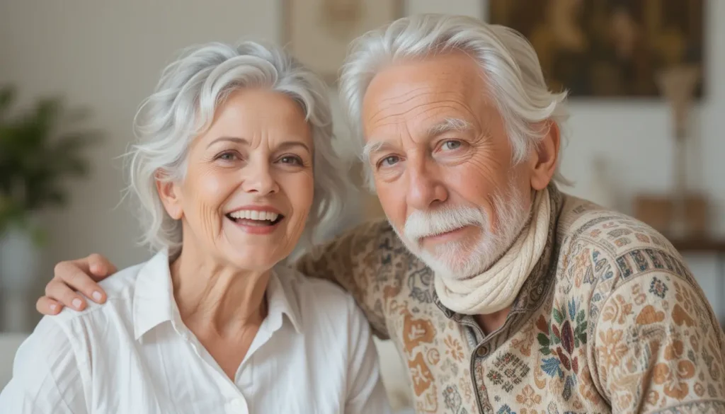 happy old couple